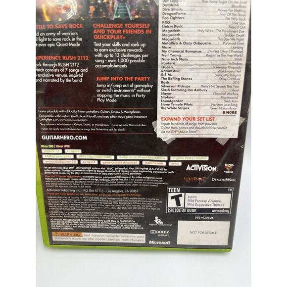 Guitar Hero: Warriors of Rock XBOX 360 2010 COMPLETE W/MANUAL CIB RARE - Picture 3 of 7